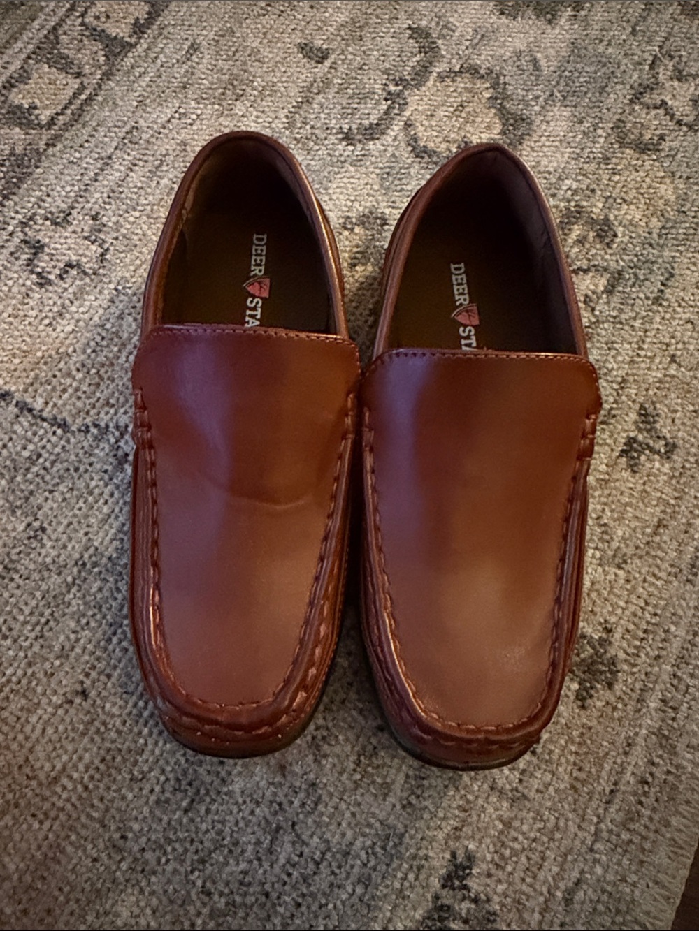 Deer Stags Boy’s Chestnut Brown Leather Slip-On Loafers